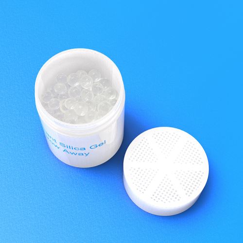 Cylindrical Plastic Desiccant Dispenser Silica Gel Canister